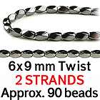 magnetic beads jewelry aaa magnetite 6x9mm twist returns accepted 