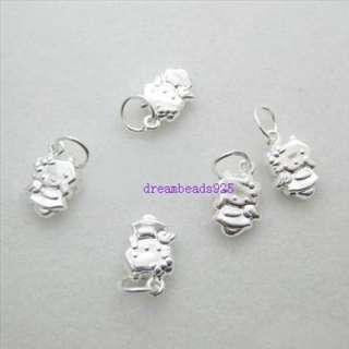 5pc Solid 925 Silver HelloKitty Charm Pendant SMG55  