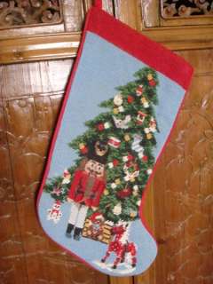 Gorgeous Handmade Christmas Wool Needlepoint Stocking D  
