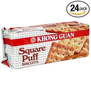 Khong Guan Square Puff Biscuits, 7.05 Ounce Pack (Pack of 24):  