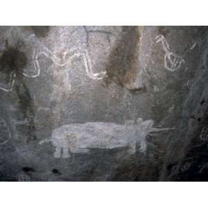  Rock Art, White Paintings, Elephant and Rain Snake 