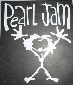 Pearl Jam   Stickman   Vinyl Decal    RARE   new  white  