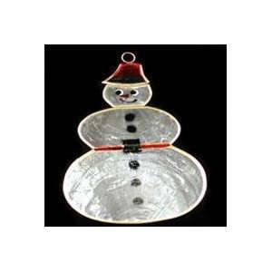  Capiz Shell Snowman Ornament 