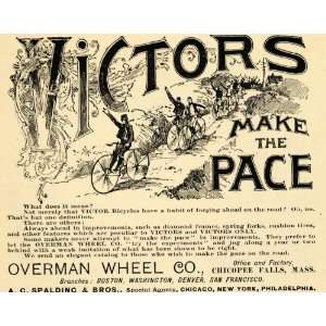  1891 Ad Overman Wheel Victor Bicycles Chicopee Falls MA 