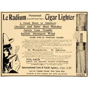 Ad Le Radium Cigar Lighter Safe Auto Yacht Agency   Original Print Ad 