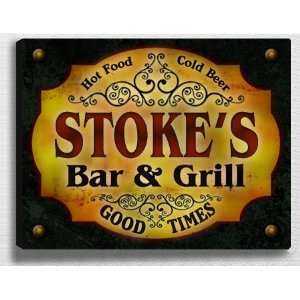  Stokes Bar & Grill 14 x 11 Collectible Stretched 