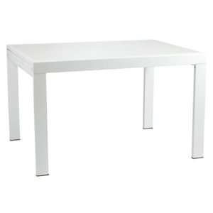    Euro Style Duo Rectangular Pure White Glass Table: Home & Kitchen