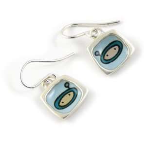 Star Chaser Earrings, Sterling Silver and Enamel: Jewelry