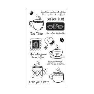  New   Paper Company Clear Stamps 4X8 Sheet   Coffee Cafe by Paper 