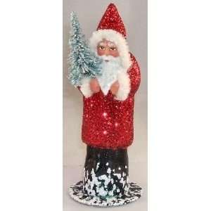  Ino Schaller Paper Mache Red Glitter Santa: Home & Kitchen