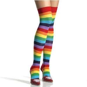  Sexy Ladies Rainbow Striped Thigh Highs 