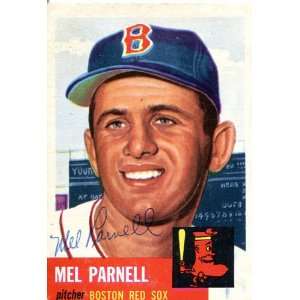  Mel Parnell Autographed 1953 Topps Card 