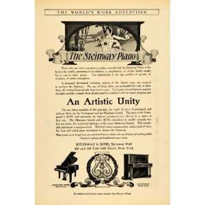  1905 Ad Steinway Pianos Miniature Grand Vertegrand 