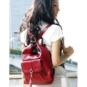 100% Real Genuine Leather Backpack Purse Shoulder Messenger Bag Hobo 