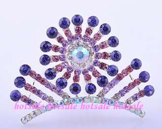 wholesale 12pcs rhinestone comb wedding Tiara Crown #4  