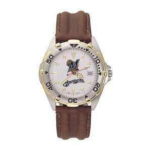  Milwaukee Brewers Mens All Star Watch W/Leather Band 