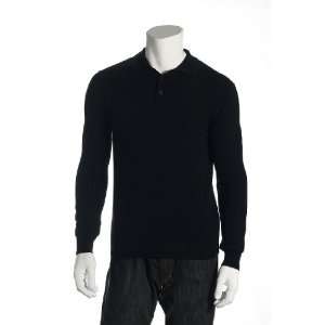  Baruffa Cashmere Black Polo Sweater 