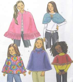 Childs Ponchos Capelet Sewing Pattern Easy 4846 New  