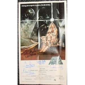  Star Wars Folded Mini Movie Poster Autographed by Dave 