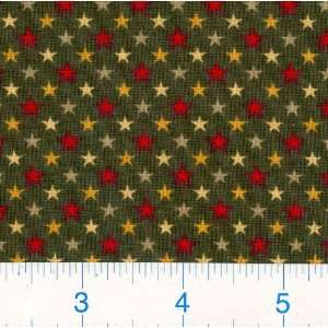  45 Wide With Respect Olive Stars Fabric By The Yard 