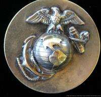 Vintage 1940s WWII Era Military USMC Marines 10k Gold Pendant  