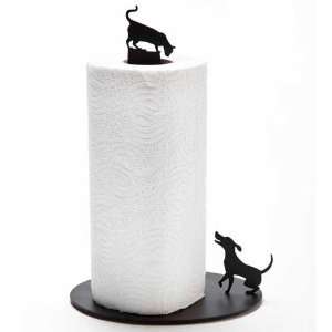   Black Cat and Dog Paper Towel Stand Cute Design Rack
