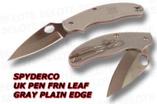 Spyderco UK Penknife Gray FRN LEAF Plain Edge C94PGY  