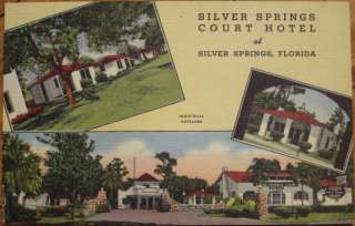 1940 Linen PC Court Hotel   Silver Springs, Florida FL  
