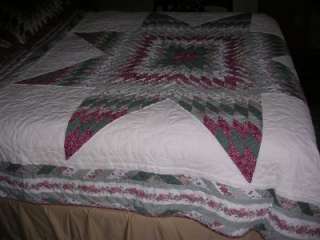 Star Patchwork Quilt Set 2 Pillow Shams Queen Full bedspread cover 80 