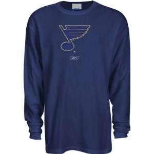  St. Louis Blues Faded Logo Long Sleeve Waffle Shirt 