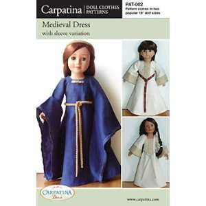  Medieval Dress Pattern in 2 Sizes For 18 American Girl 