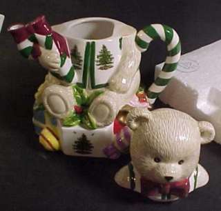Spode Christmas Tree Teddy Bear Tea Pot MIB  