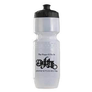   Trek Water Bottle Clear Blk The Wages Of Sin Is Death 