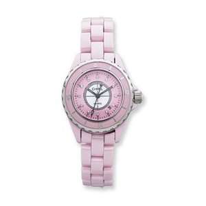  Ladies Chisel Pink Ceramic and Pink and White Dial Watch 
