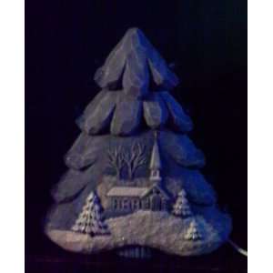  Ceramic Christmas Tree With Church Scene 