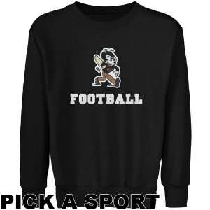   Sport Logo Applique Crew Neck Fleece Sweatshirt   Black Sports