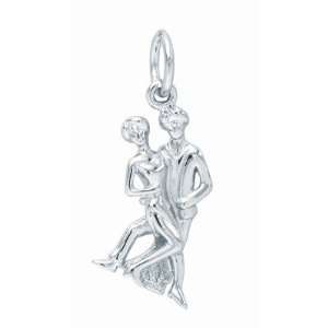  1.9 Grams Sterling Silver Dancers Charm: Jewelry