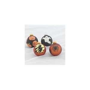  Club Pack of 24 Orange and Black Halloween Glass Ball 