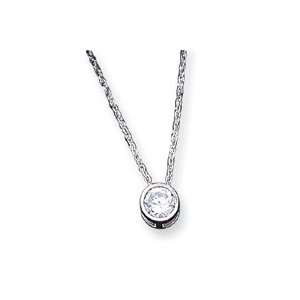    Sterling Silver CZ Pendant on 16 Chain Necklace QG39 16 Jewelry