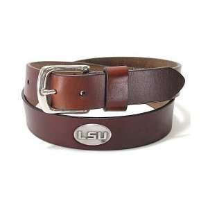  LSU Tigers Brown Oil Tan Leather Belt: Sports & Outdoors