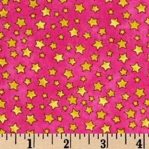   Kids Twinkle Stars Magenta Fabric By The Yard Arts, Crafts & Sewing