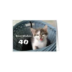  40th Birthday Best Wishes Kitten Humor Card Toys & Games