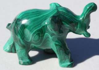 Gorgeous Genuine Green Gemstone MALACHITE ELEPHANT  