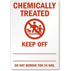 Chemically Treated, Keep Off (with symbol) Magnetic Sign 