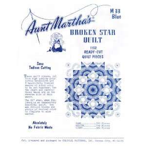 Aunt Marthas Shades of Blue Broken Star Quilt Kit
