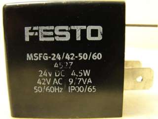25456 NEW FESTO 4527 Solenoid Coil 24VDC 4.5W 42VAC 9/7  