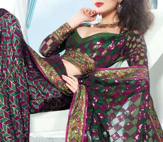 Bollywood Bridal Wedding Indian Embroidery Designer Saree Sari 