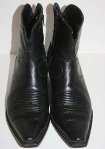 Charlie 1 Horse Womens Cowboy Boots Ankle Black Leather Size 8  