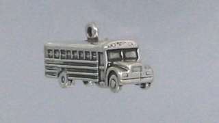 Sterling Silver 3 D School Bus Charm, New  