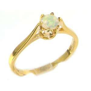  Luxury 9K Yellow Gold Womens English Made Opal Solitaire 0 